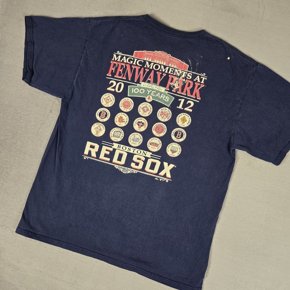 Majestic Boston Red Sox Fenway Park 100 Years 2012 T-Shirt Size XL Navy *READ